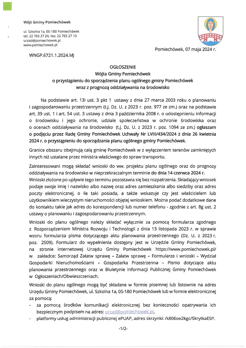 Ogłoszenie - WNGP.6721.1.2024.MJ z 07.05.2024_page-0001.jpg [882.13 KB]